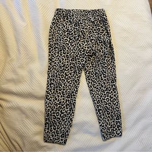 JCrew factory Leopard-print linen-cotton drawstring pant